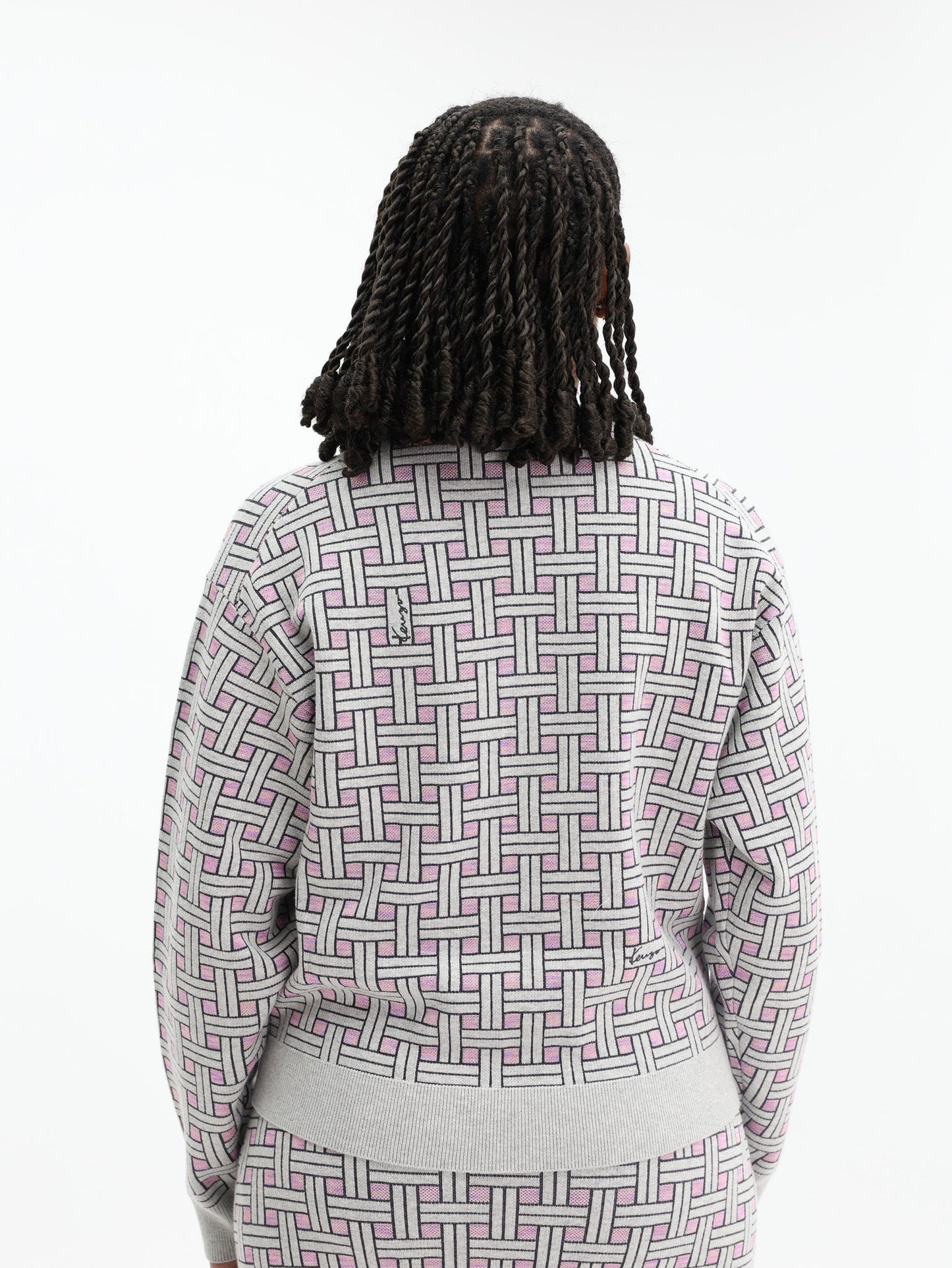 Kenzo Cardigan Checkered Pale Grey
