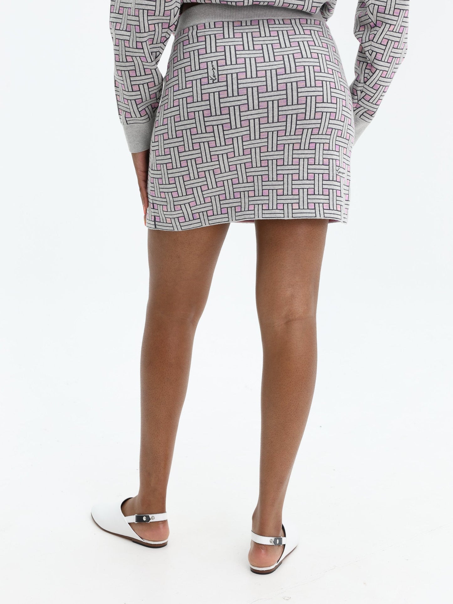 Kenzo Skirt Checkered Pale Grey