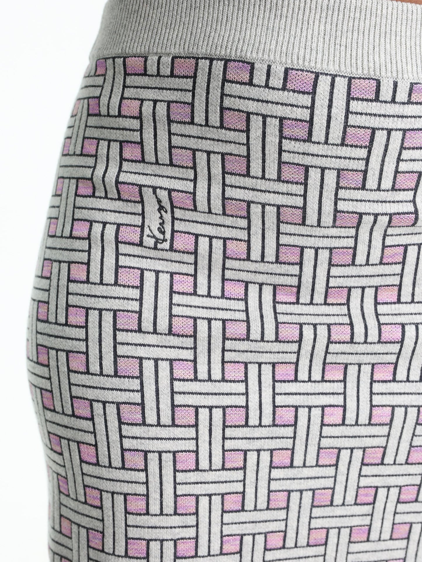 Kenzo Skirt Checkered Pale Grey