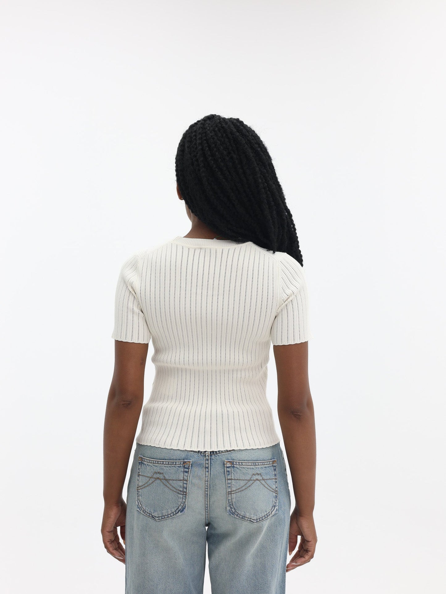 Kenzo Top Knitted Ss Off White
