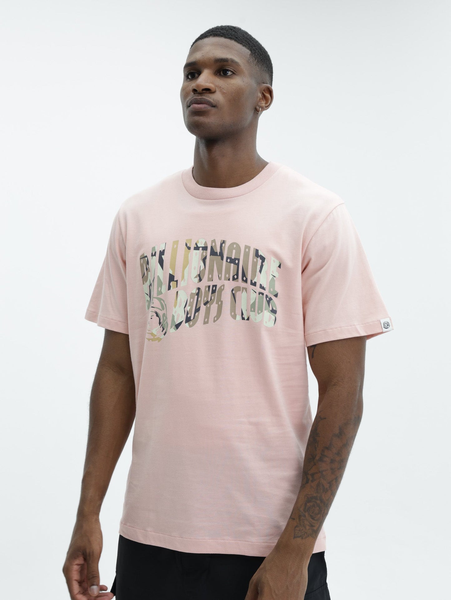 Billionaire Boys Club T-Shirt Camo Arch Logo Pink