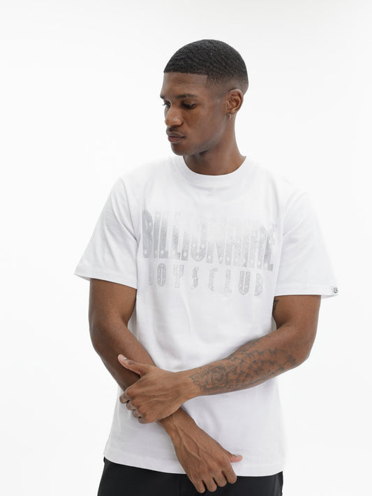 Billionaire Boys Club Rhinestone Straight Logo T-Shirt White