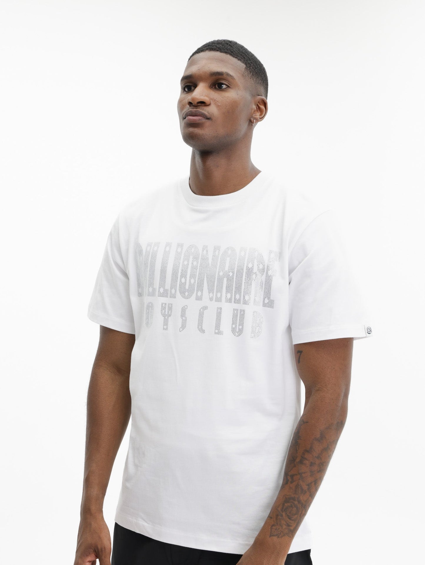 Billionaire Boys Club Rhinestone Straight Logo T-Shirt White
