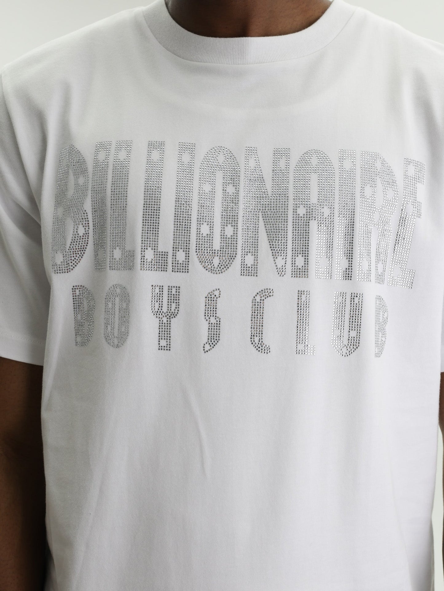 Billionaire Boys Club Rhinestone Straight Logo T-Shirt White