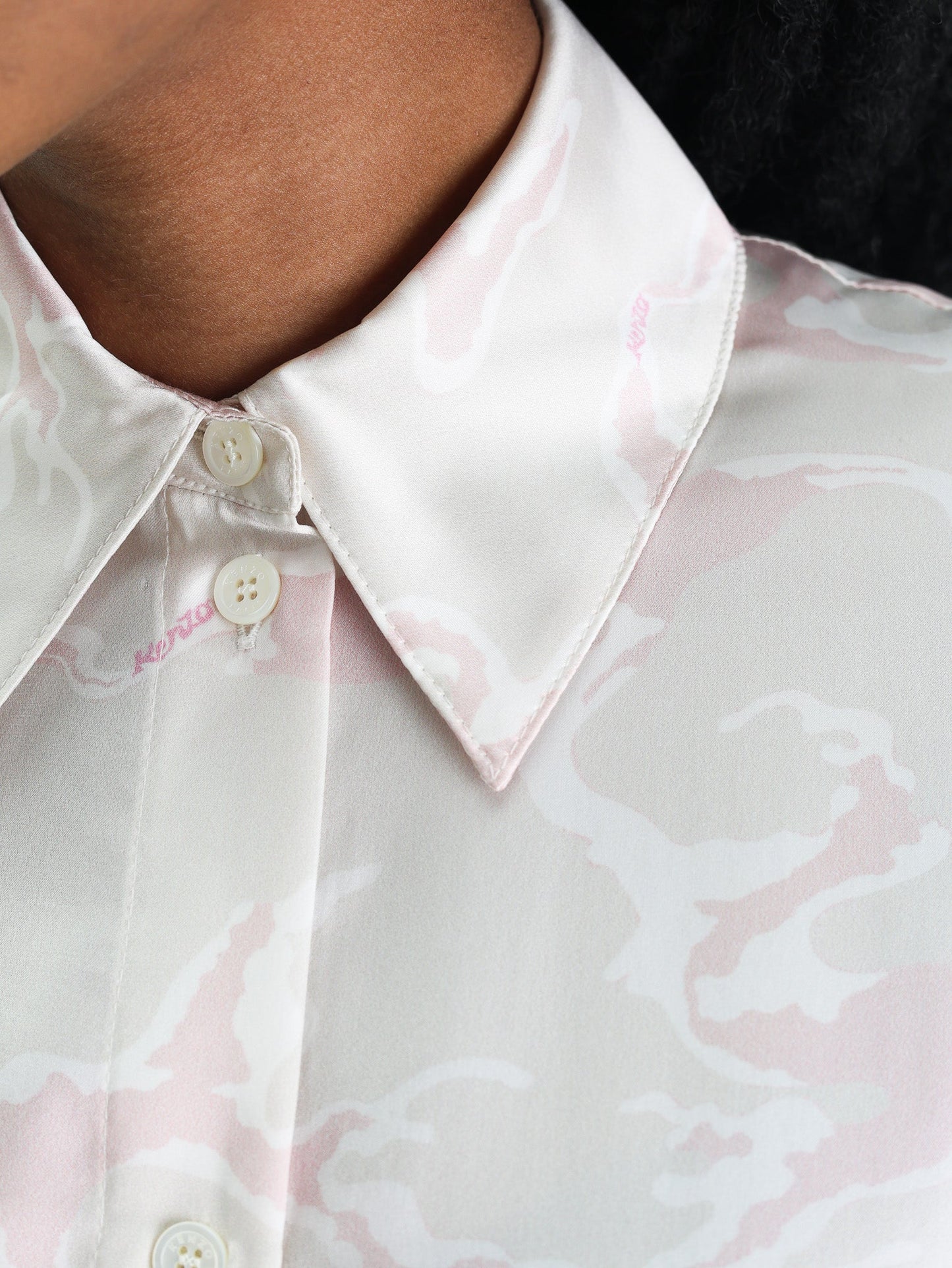 Kenzo Shirt Sc Woven Silk Pearl Grey