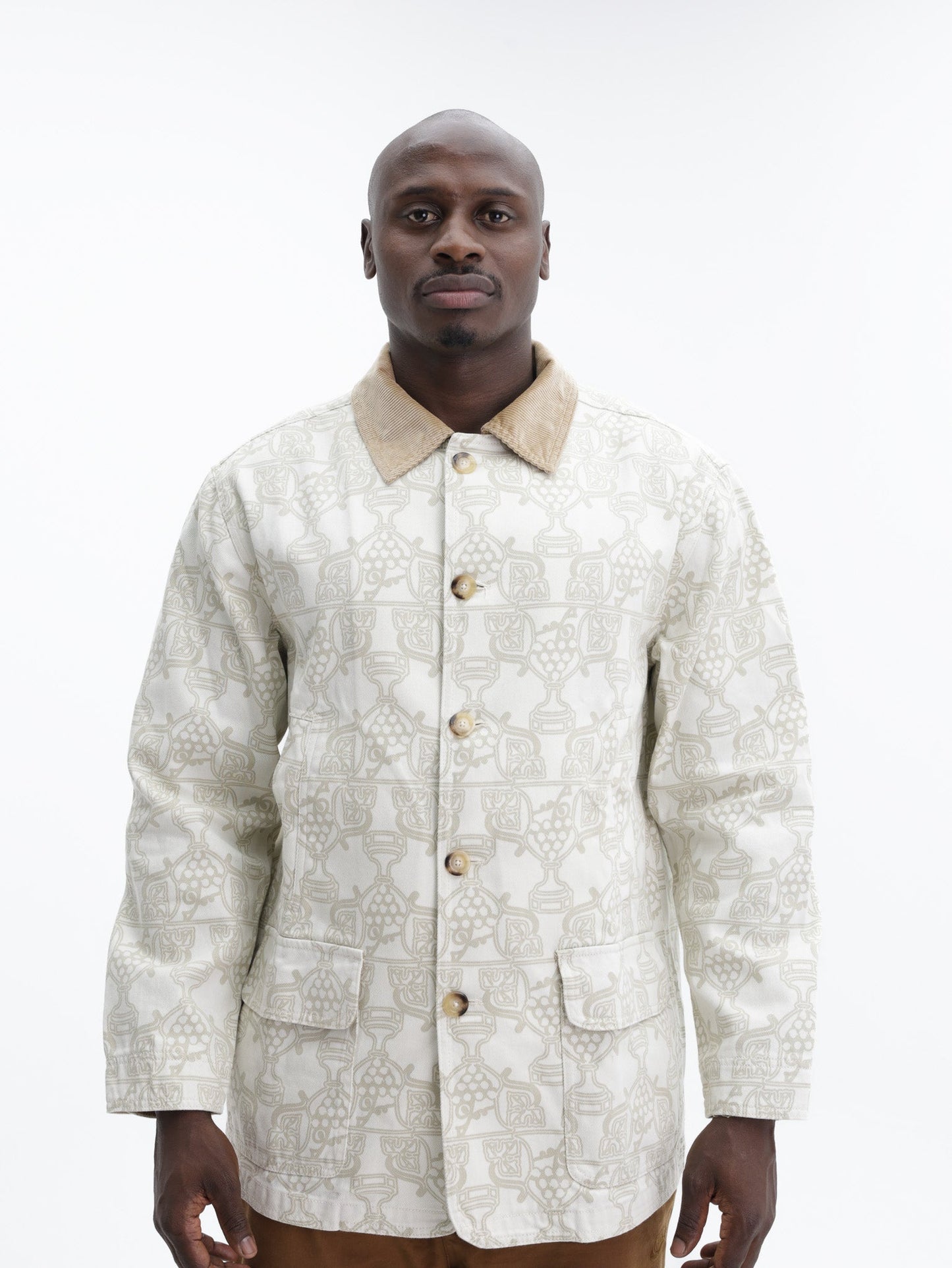 Drole De Monsieur Jacket Allover Print Ecru