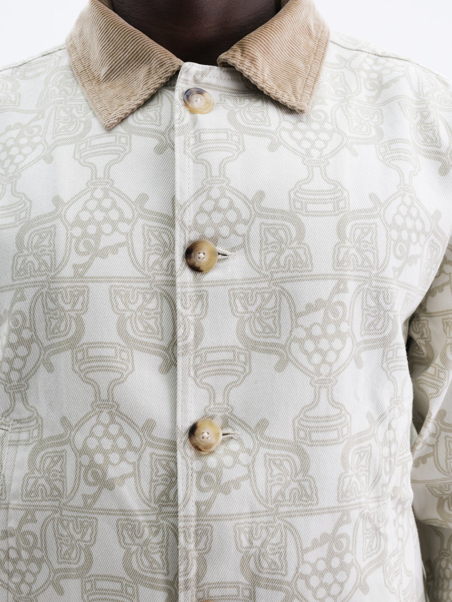 Drole De Monsieur Jacket Allover Print Ecru