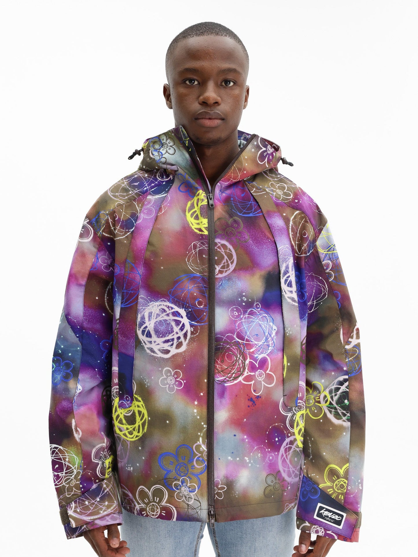 Kenzo Jacket Allover Print Khaki-Multi