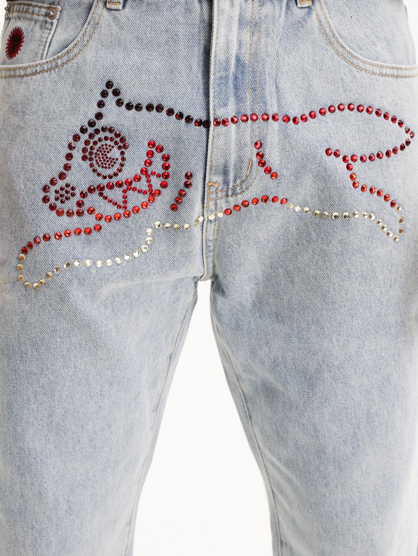 Ice-cream Jeans Crystal Dog Denim Light Wash