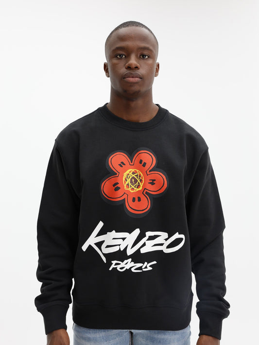 Kenzo Sweater Boke Flower Logo Black