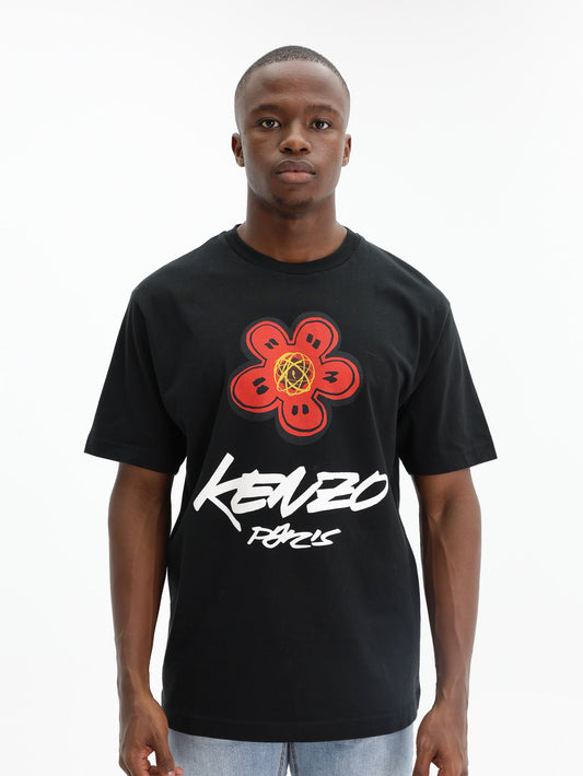 Kenzo T-Shirt Boke Flower Logo Black