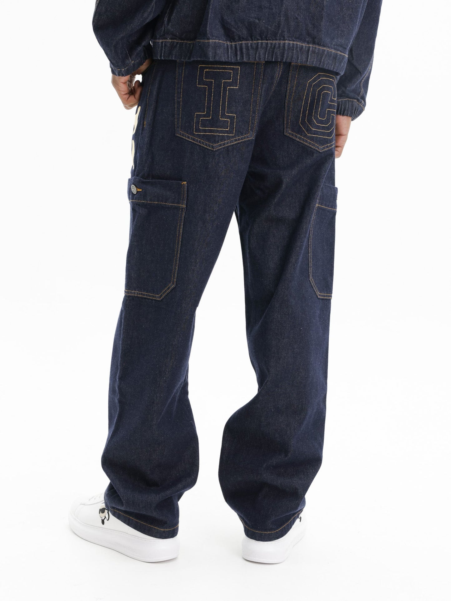Ice-cream Pants Beige Ic Print Logo Indigo