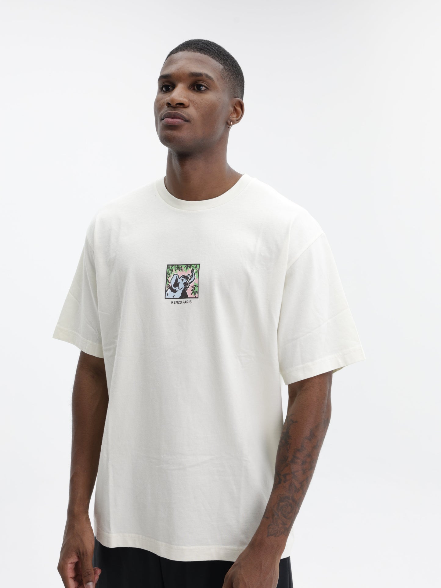 Kenzo T-Shirt Gots Jungle Ecru