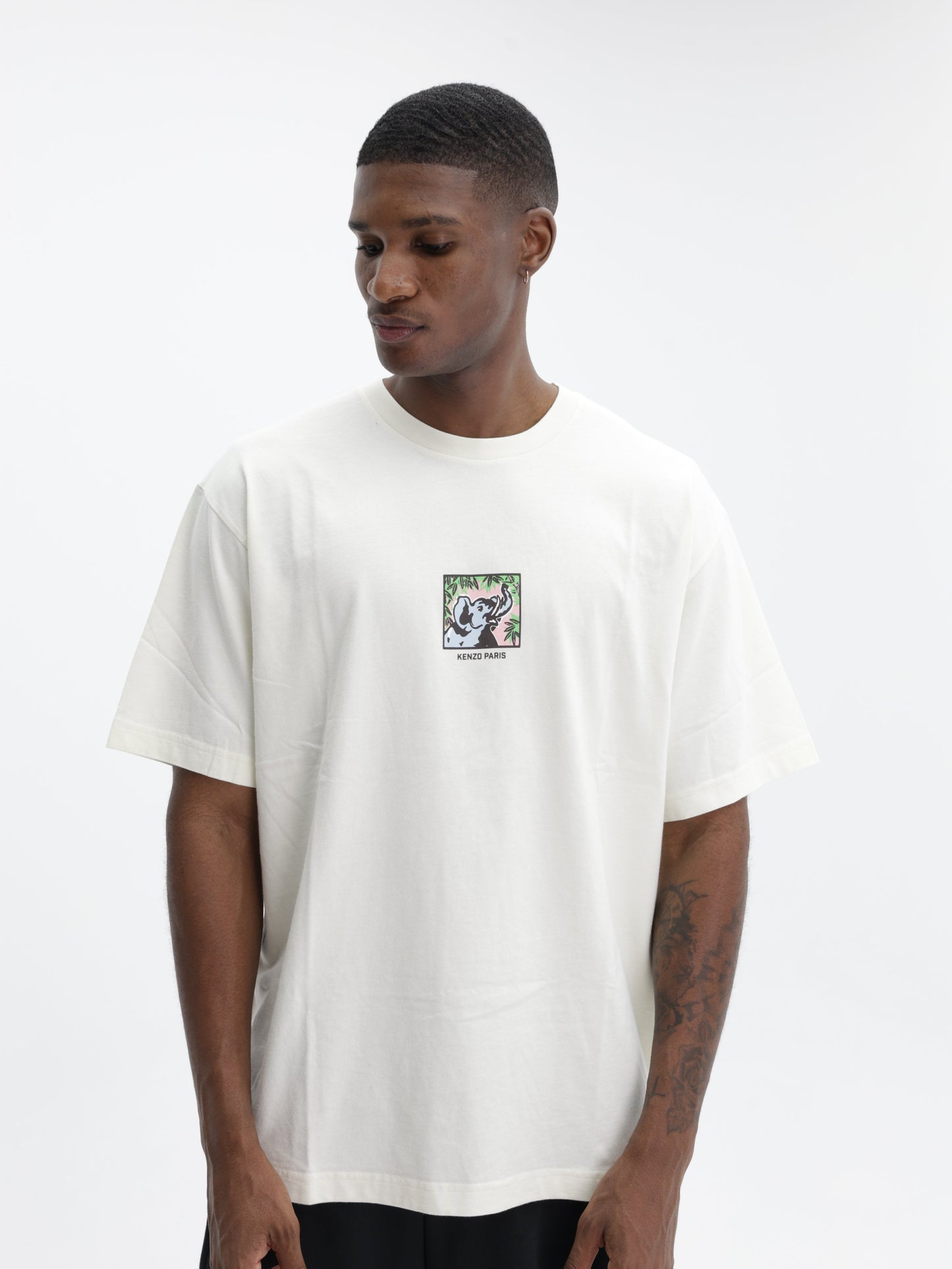 Kenzo T-Shirt Gots Jungle Ecru