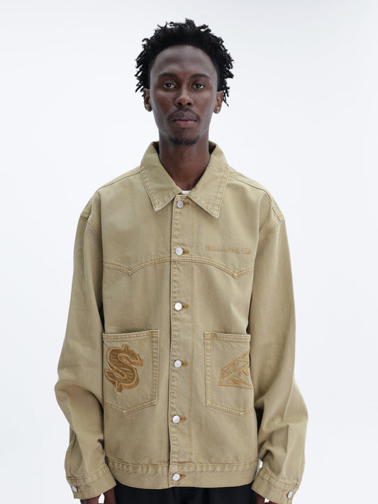 Billionaire Boys Club Jacket Diamonds & Dollars Pocket Logo Sand