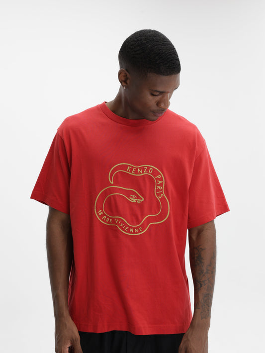 Kenzo T-Shirt Snake Gold-Red