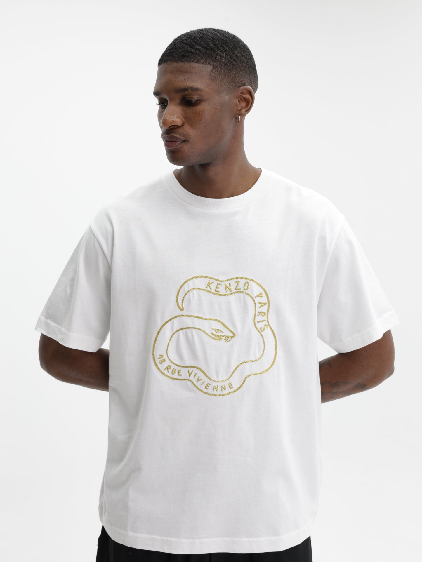 Kenzo T-Shirt Snake Gold-White