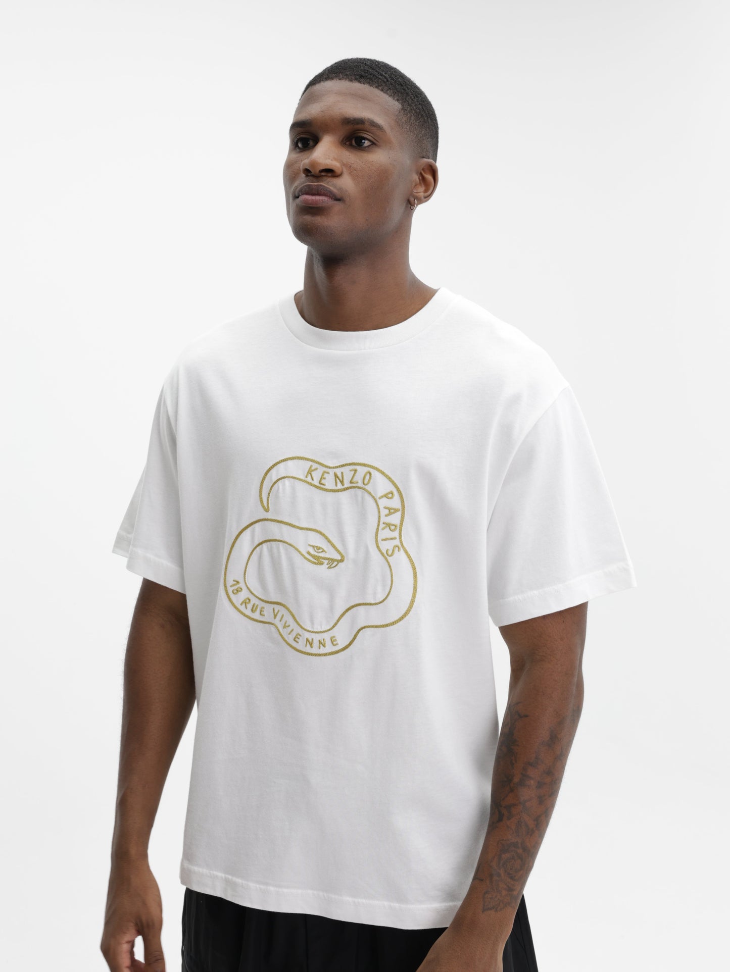 Kenzo T-Shirt Snake Gold-White