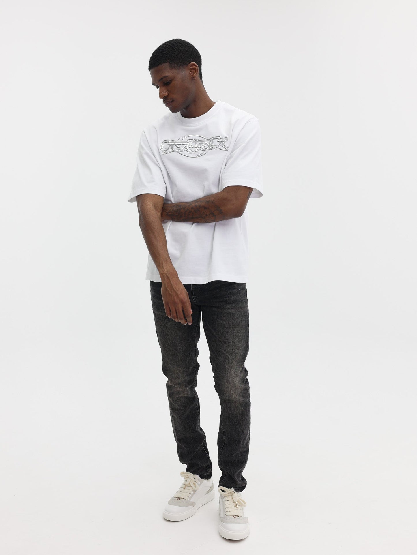 Casablanca T-Shirt Casa Chrome White