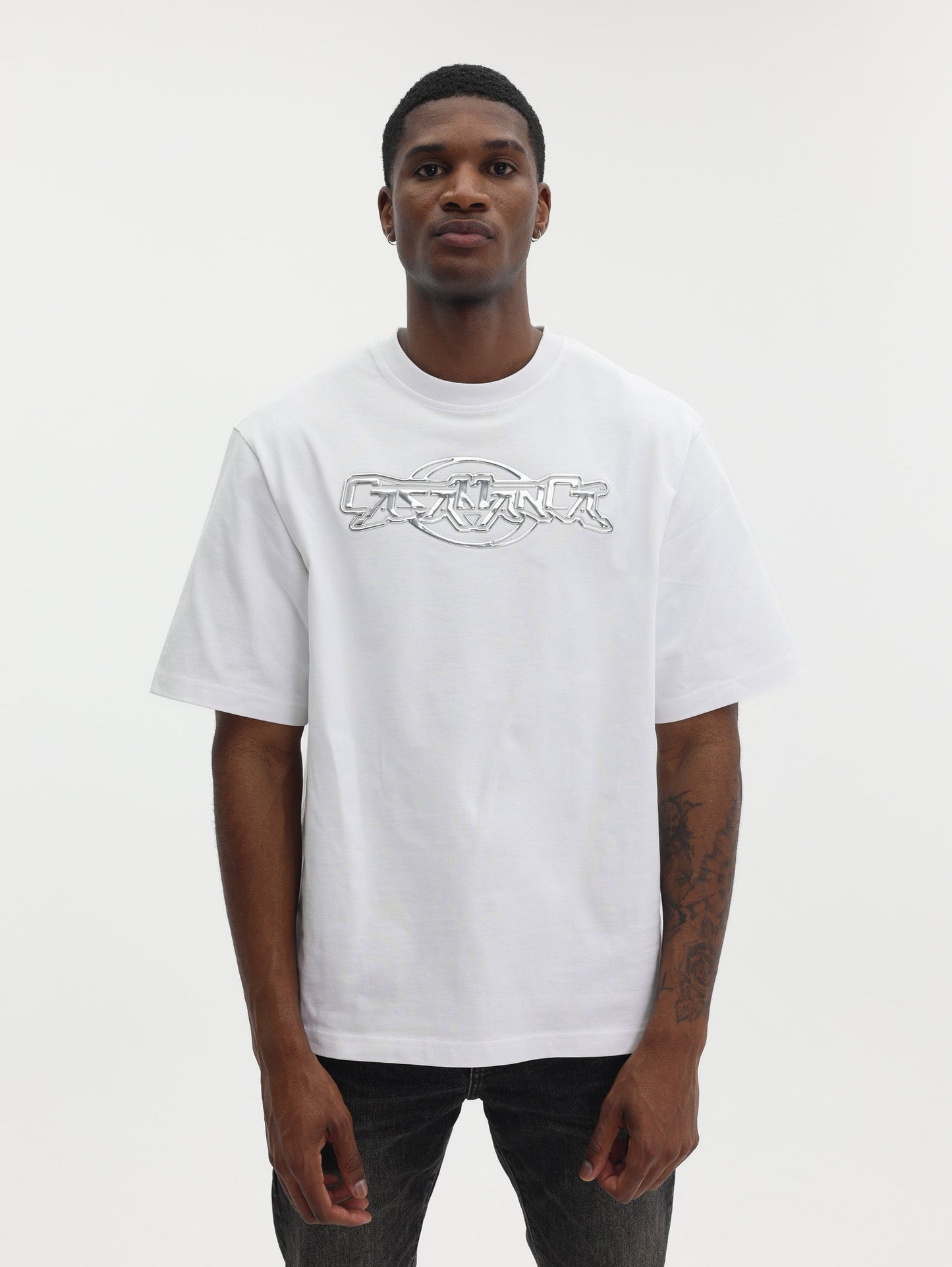 Casablanca T-Shirt Casa Chrome White