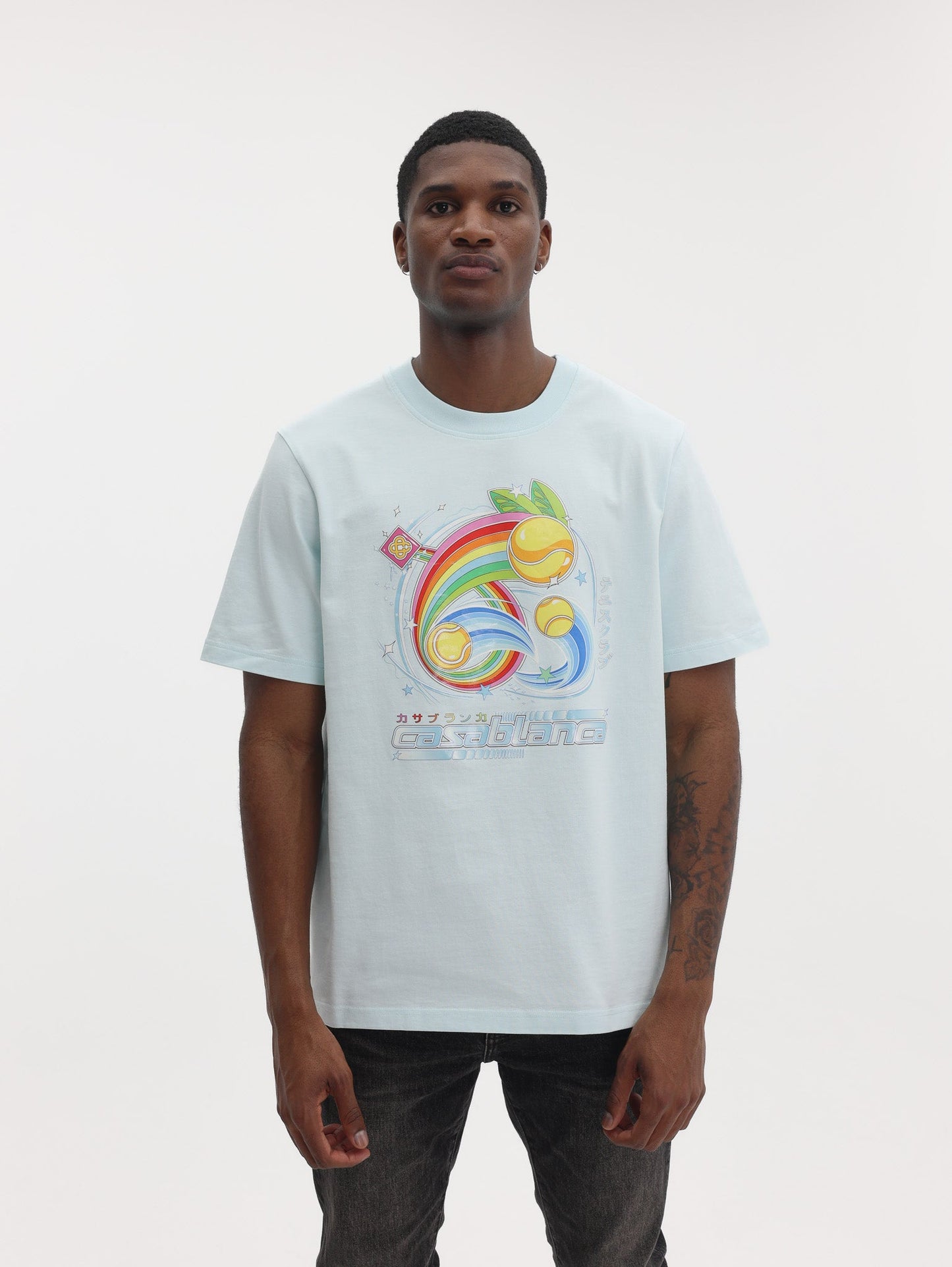 Casablanca T-Shirt Manga Tennis Bll Print White