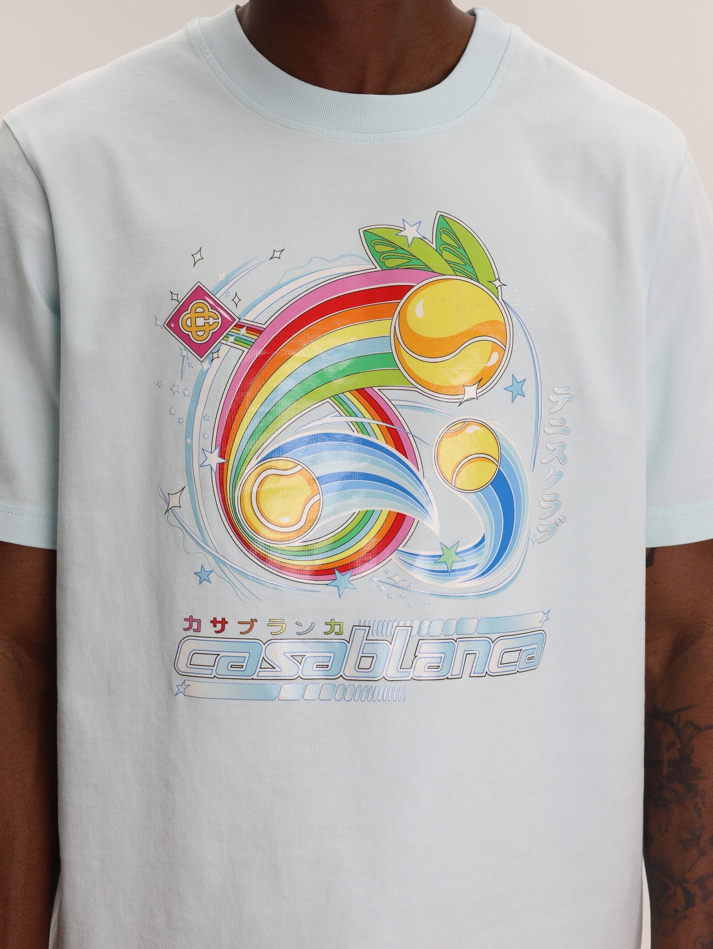 Casablanca T-Shirt Manga Tennis Bll Print White
