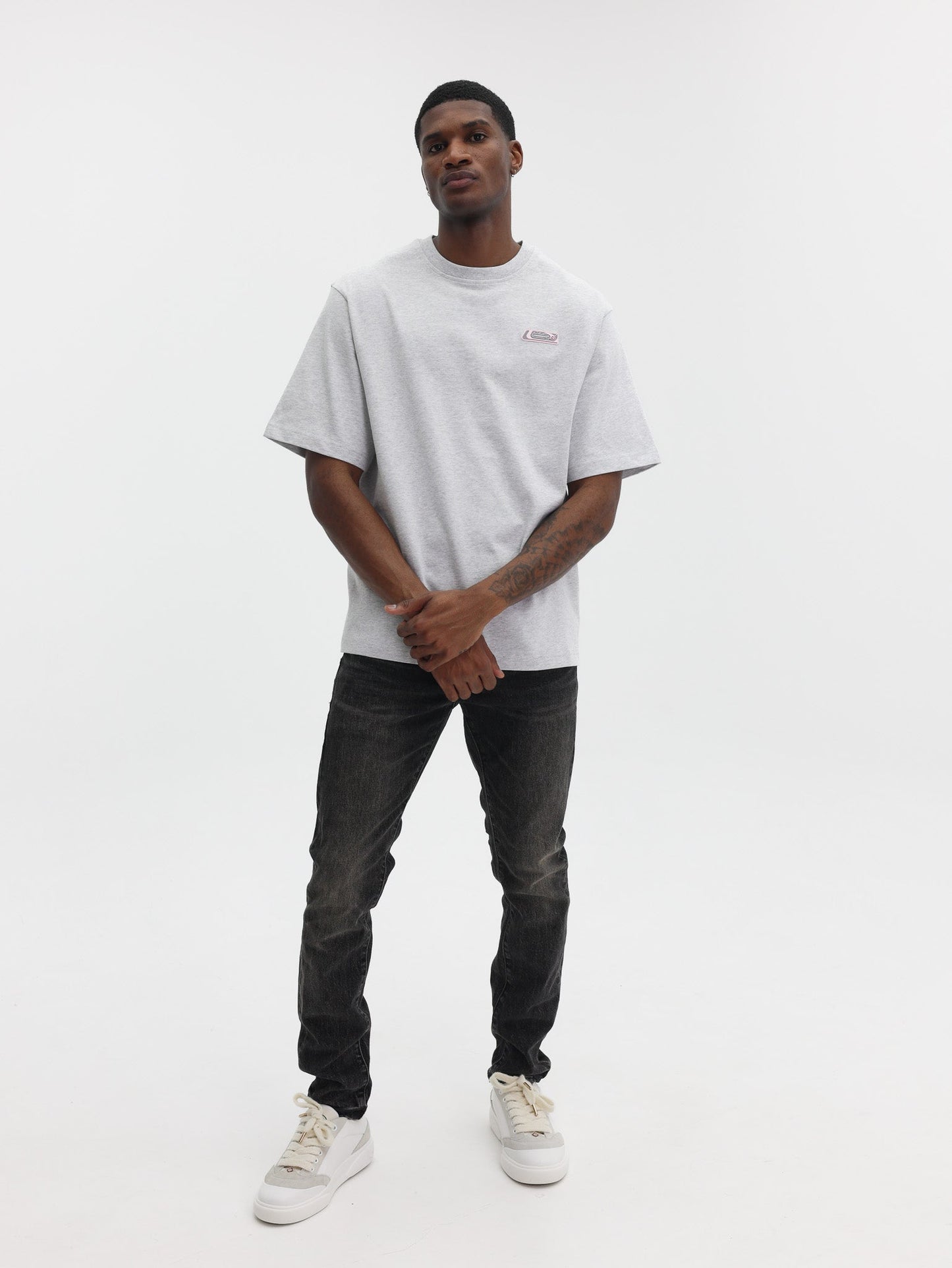 Casablanca T-Shirt Pvc Patch Oversized Grey
