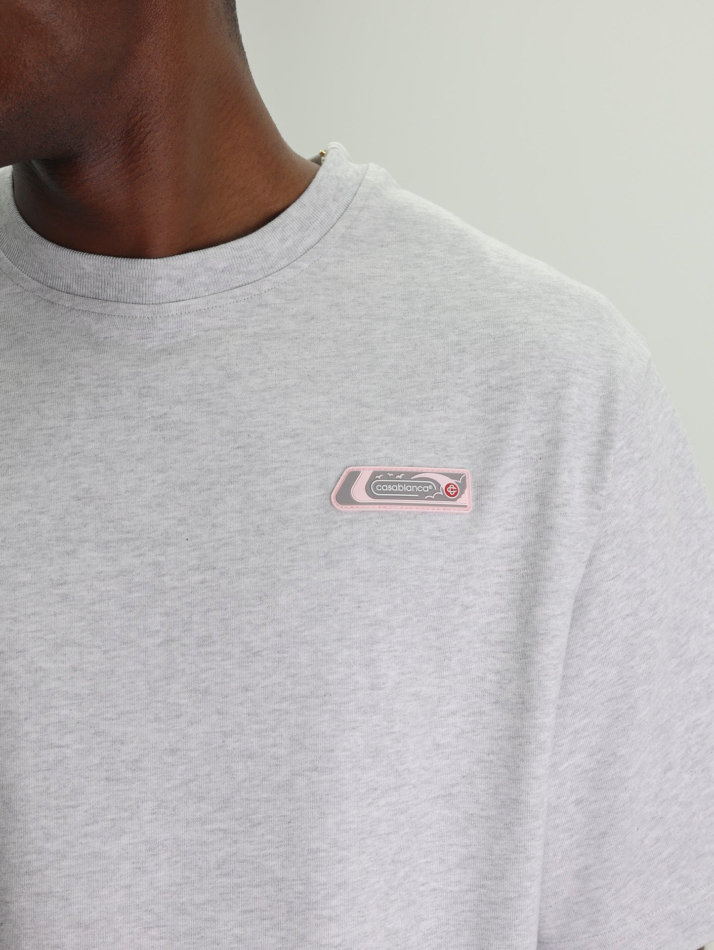 Casablanca T-Shirt Pvc Patch Oversized Grey