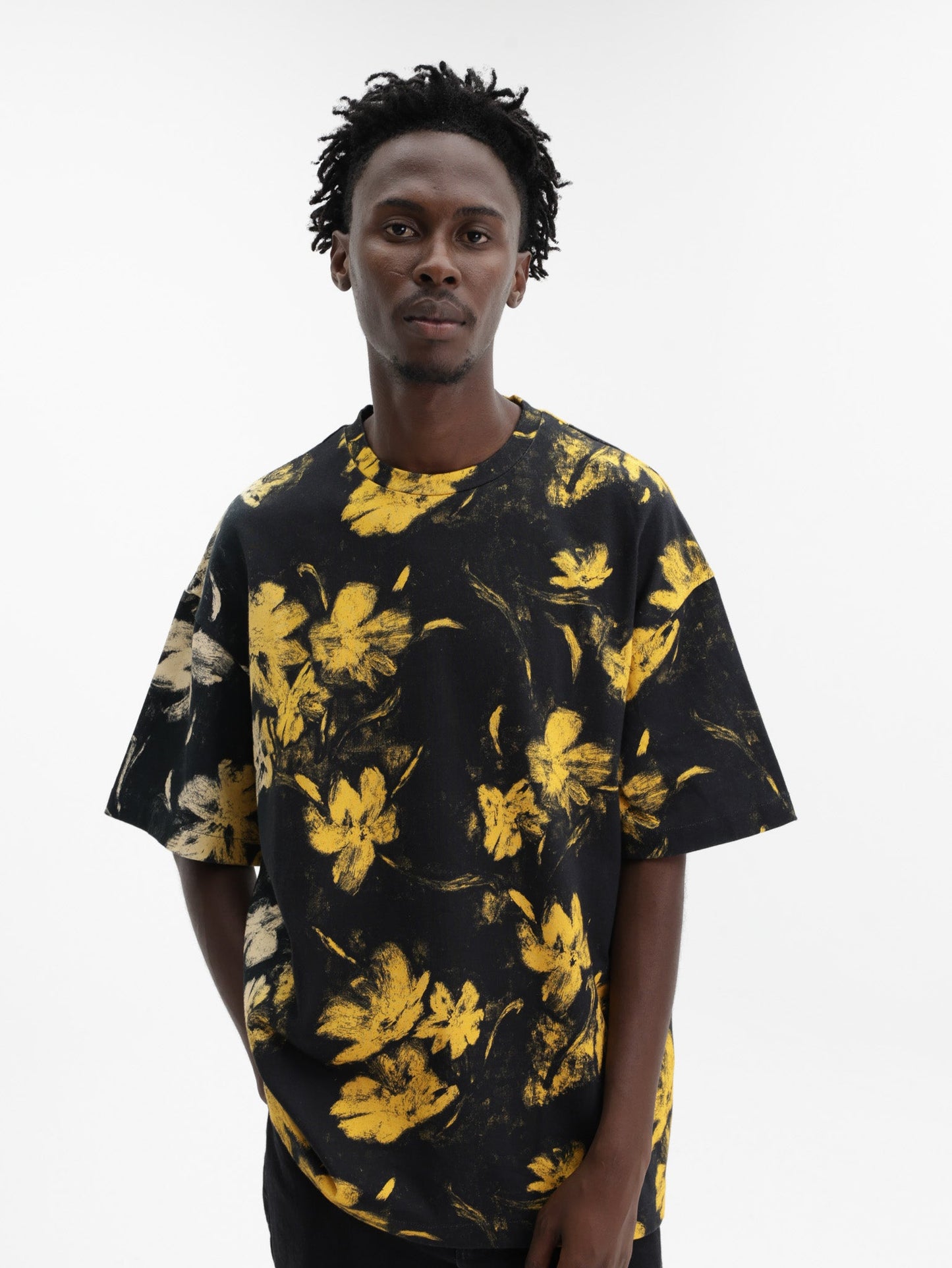 Jil Sander T-Shirt Floral Gold-Black