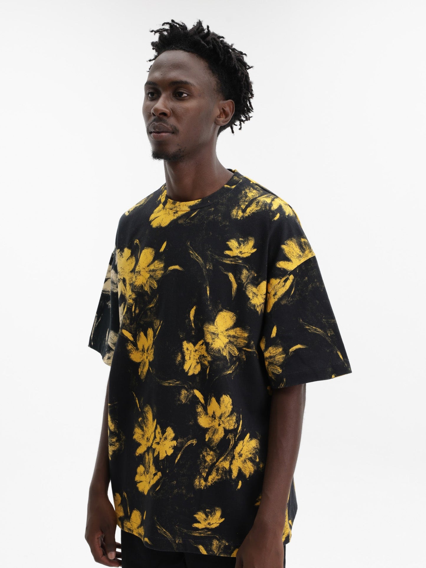 Jil Sander T-Shirt Floral Gold-Black
