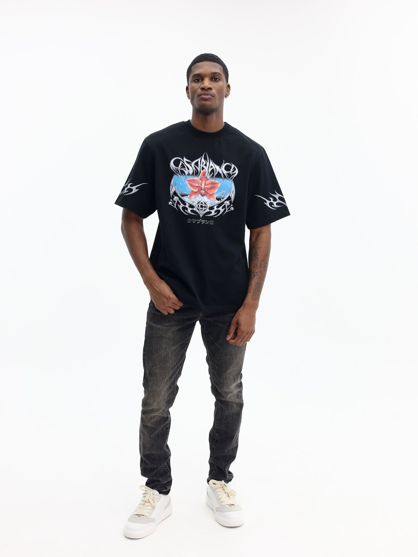 Casablanca T-Shirt Blades Print Oversized Black