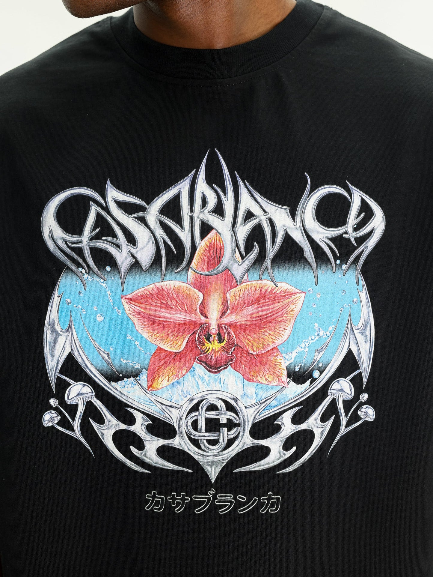 Casablanca T-Shirt Blades Print Oversized Black