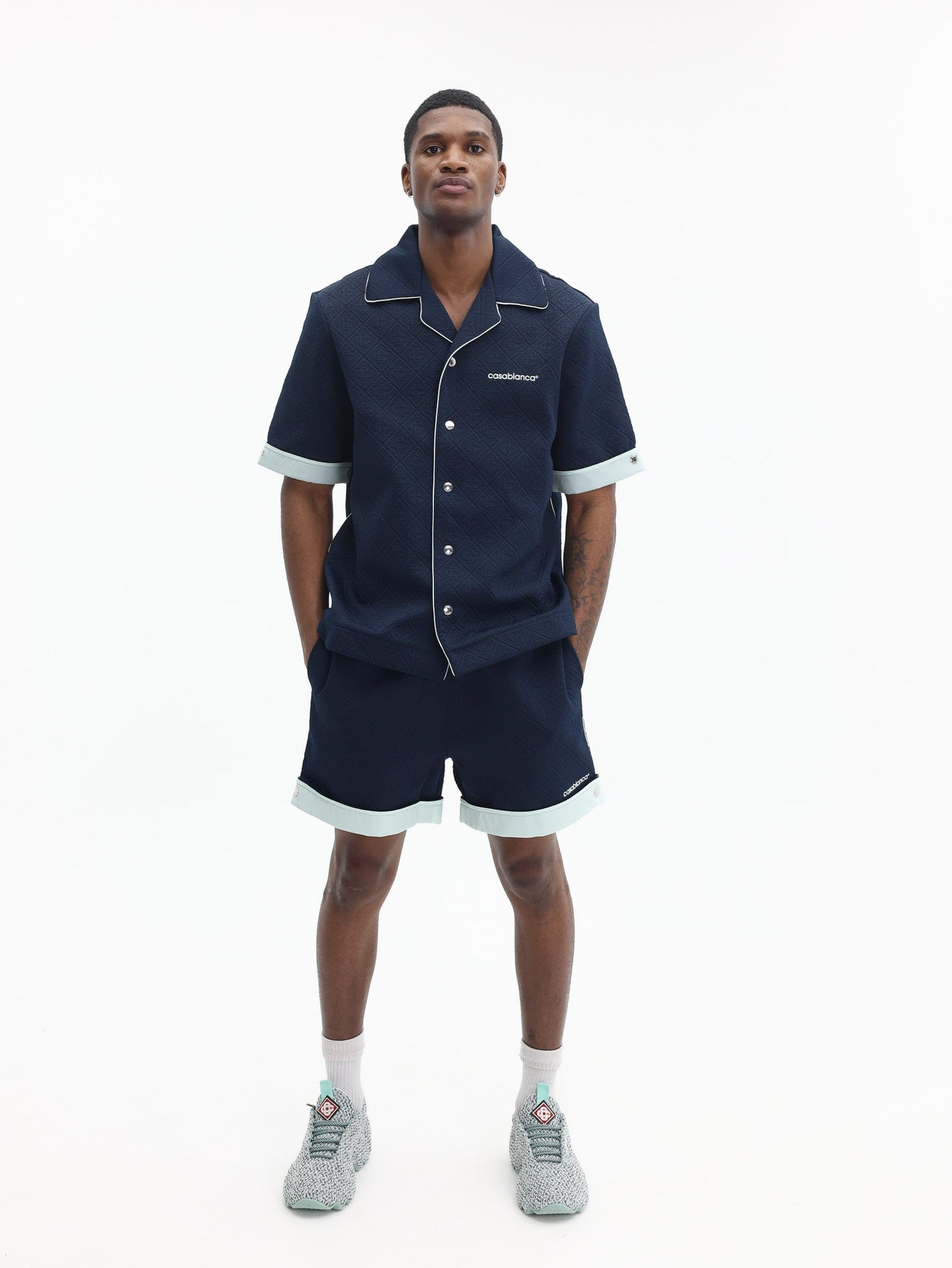 Casablanca Shorts Jacquard Navy