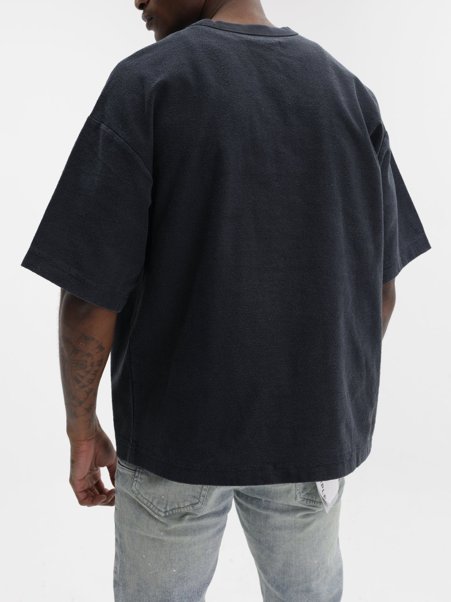 Purple T-Shirt Hwt Textured Black