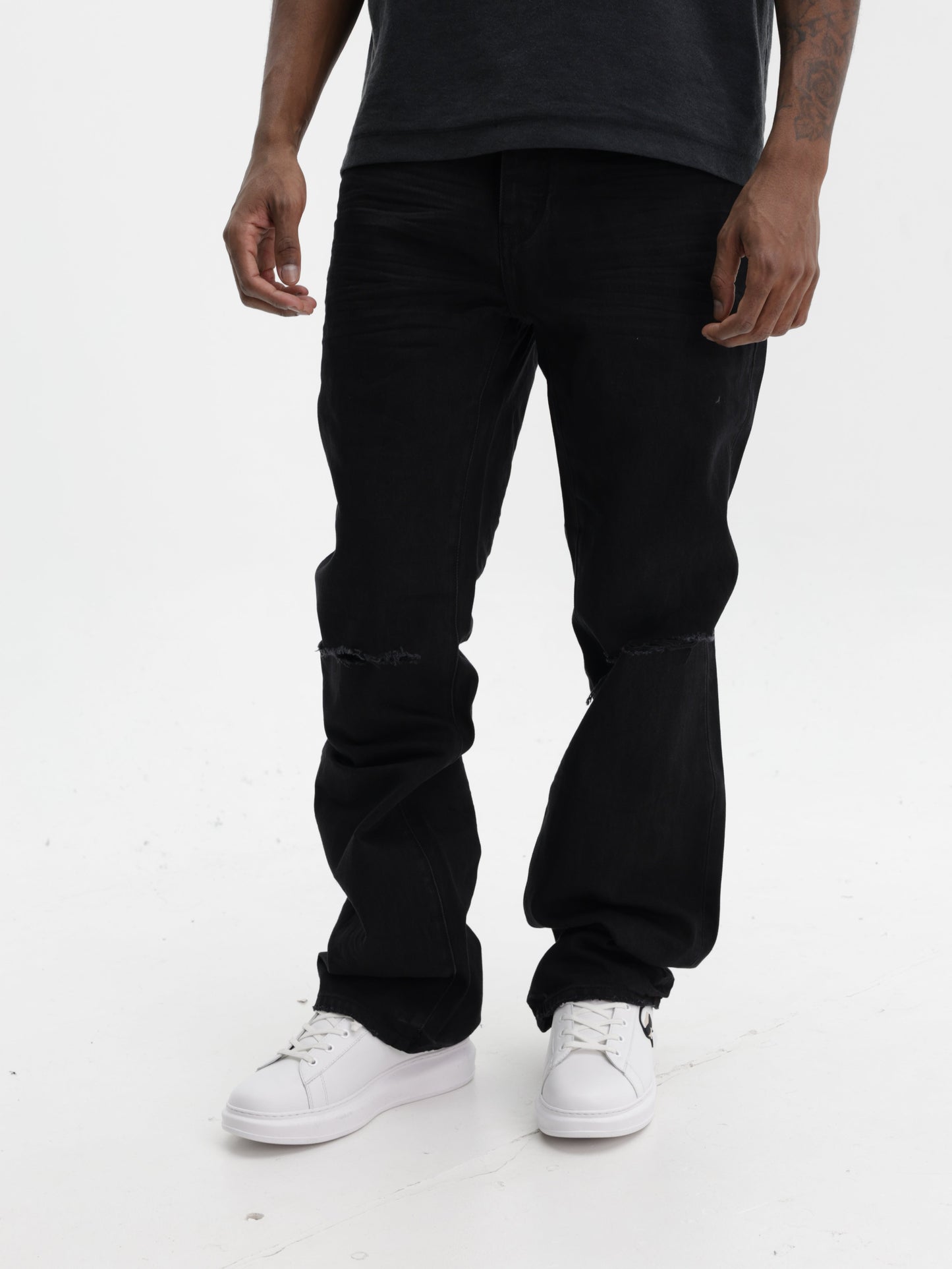 Purple Jeans Lancer Rip Boot Black