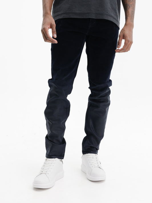 Purple Jeans Skinny Flock Dipped Navy