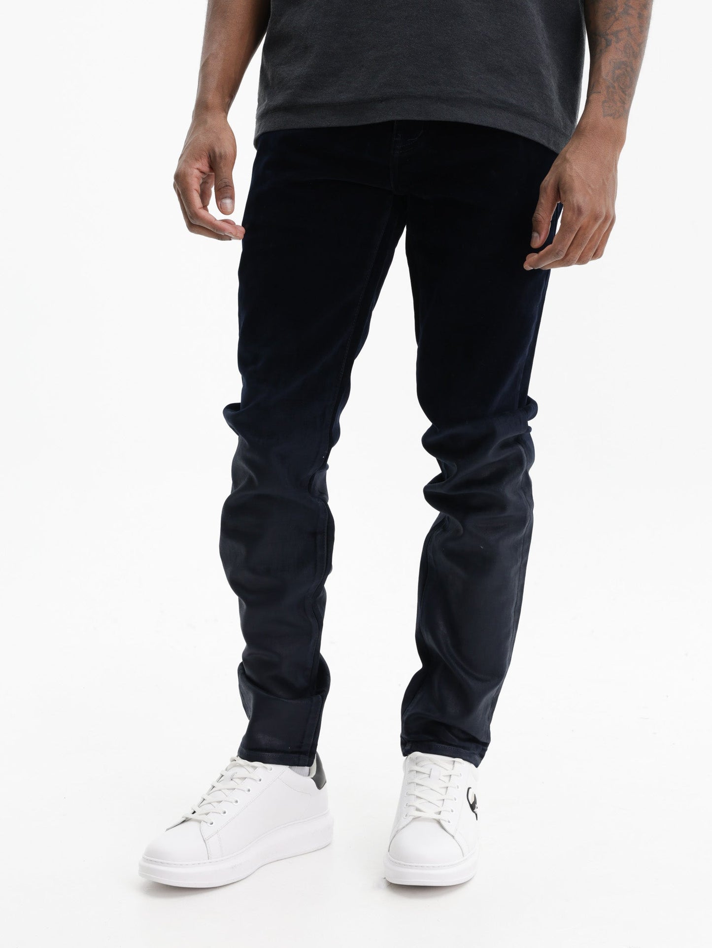 Purple Jeans Skinny Flock Dipped Navy