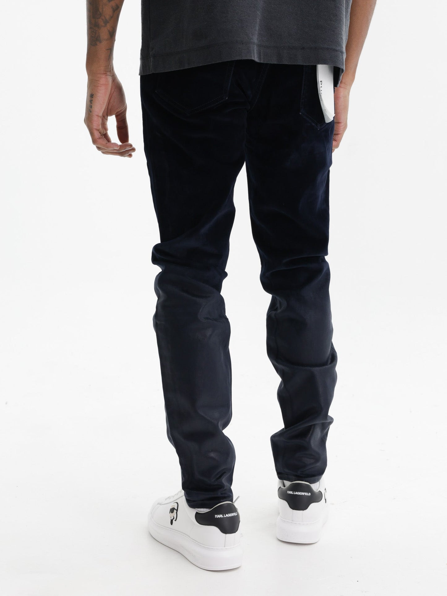 Purple Jeans Skinny Flock Dipped Navy