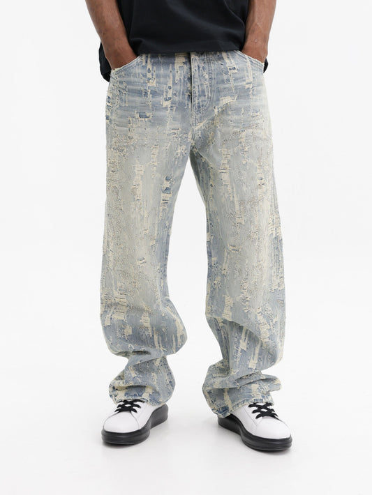 Purple Jeans Bead Splatter Indigo
