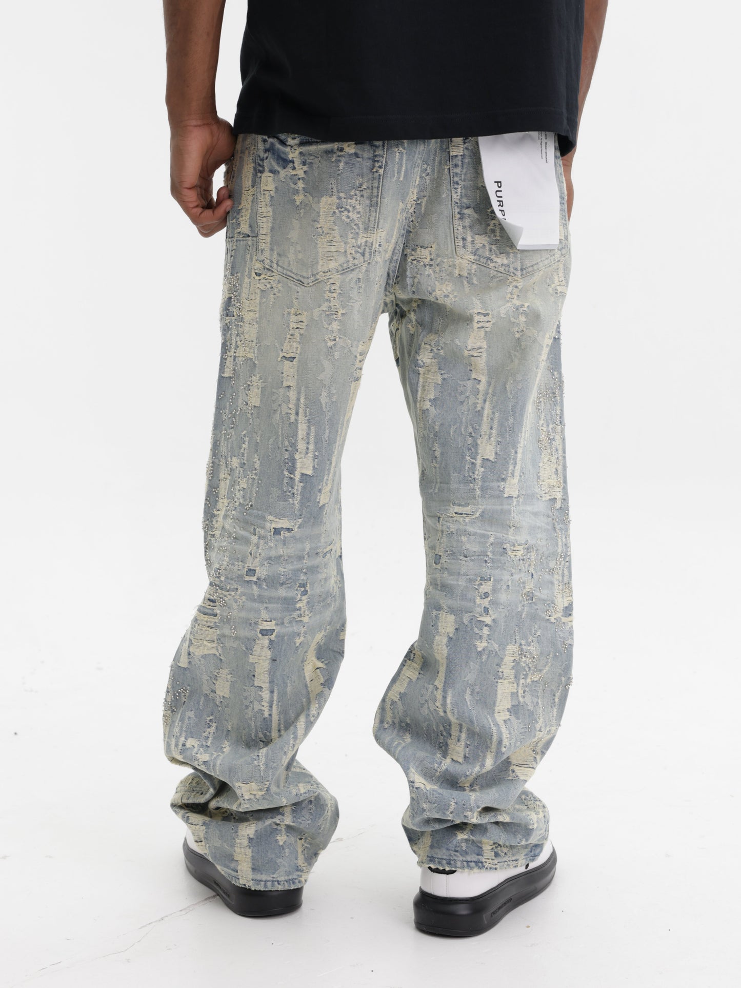 Purple Jeans Bead Splatter Indigo
