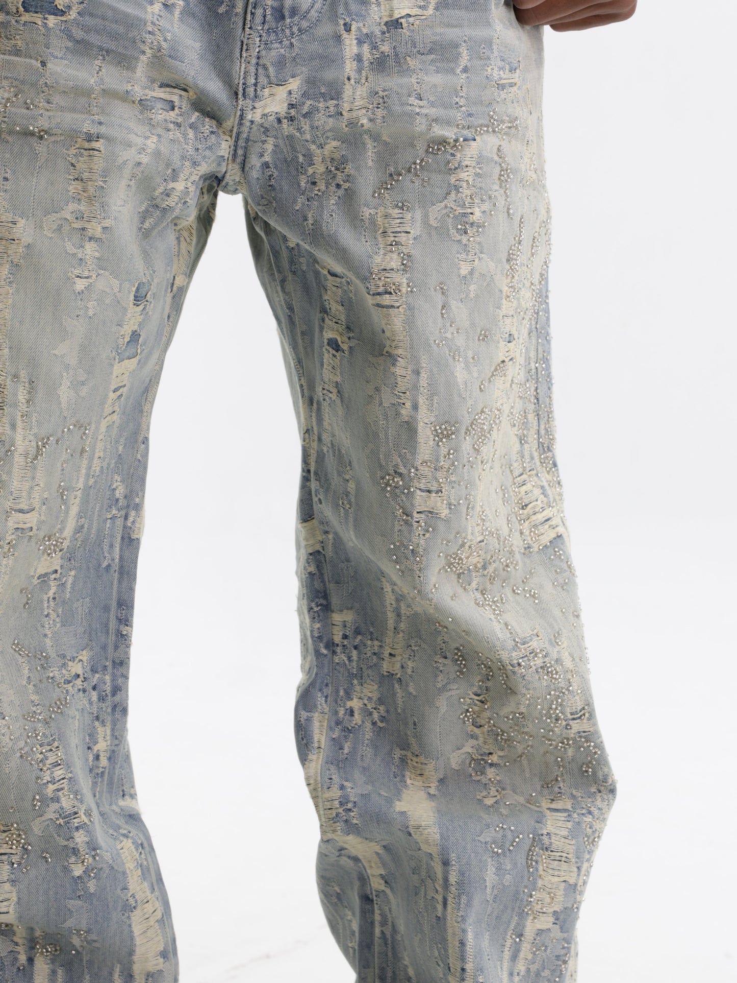 Purple Jeans Bead Splatter Indigo