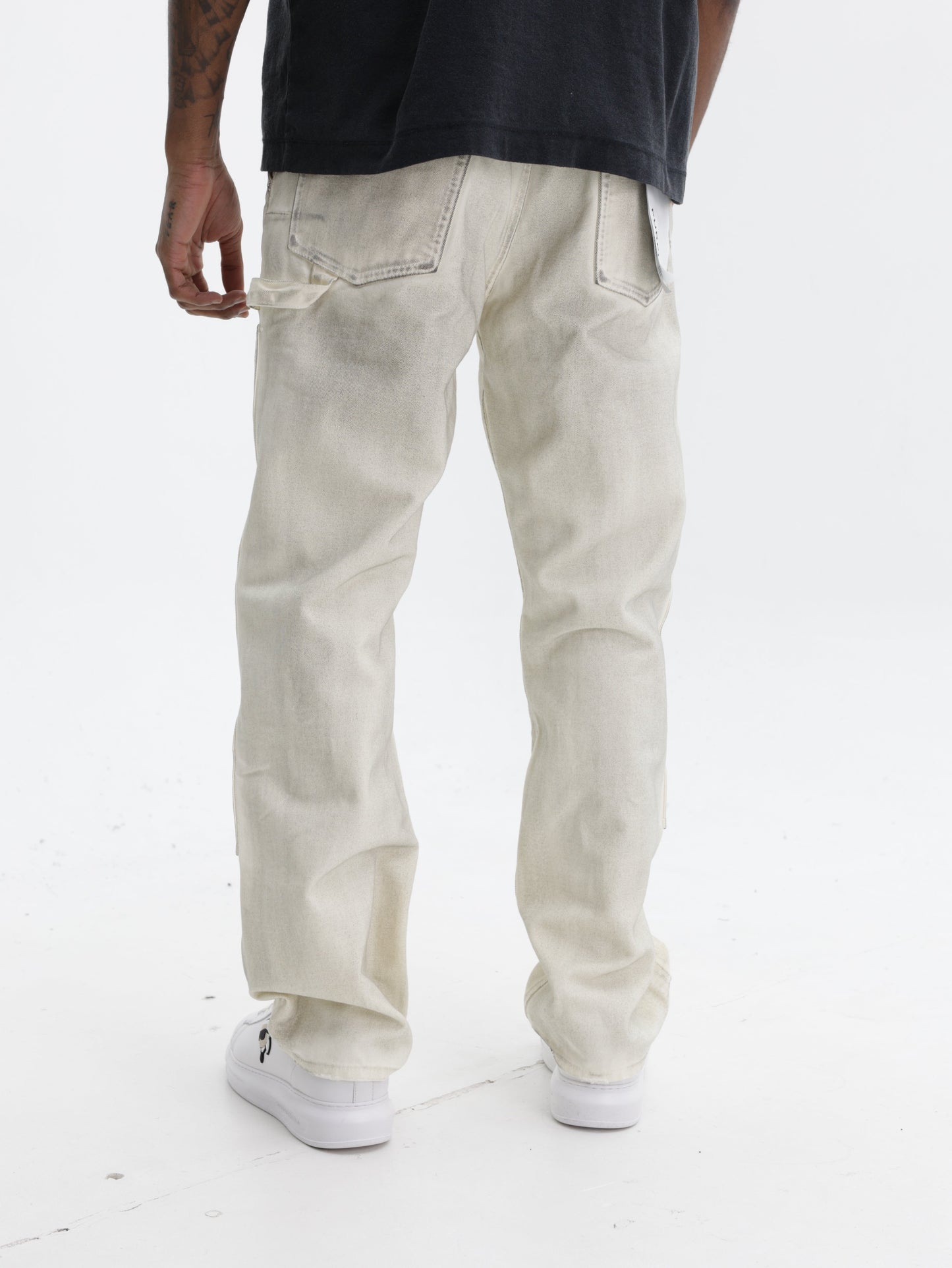 Purple Jeans Canvas Carpenter White