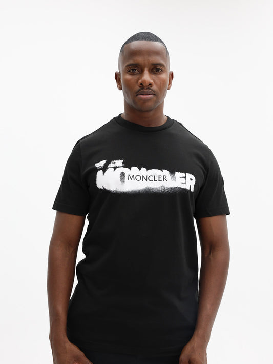 Moncler T-Shirt Smudge Logo Black