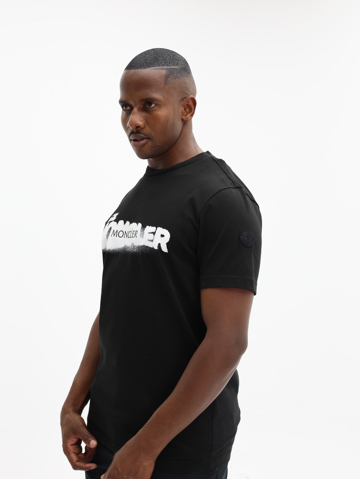 Moncler T-Shirt Smudge Logo Black
