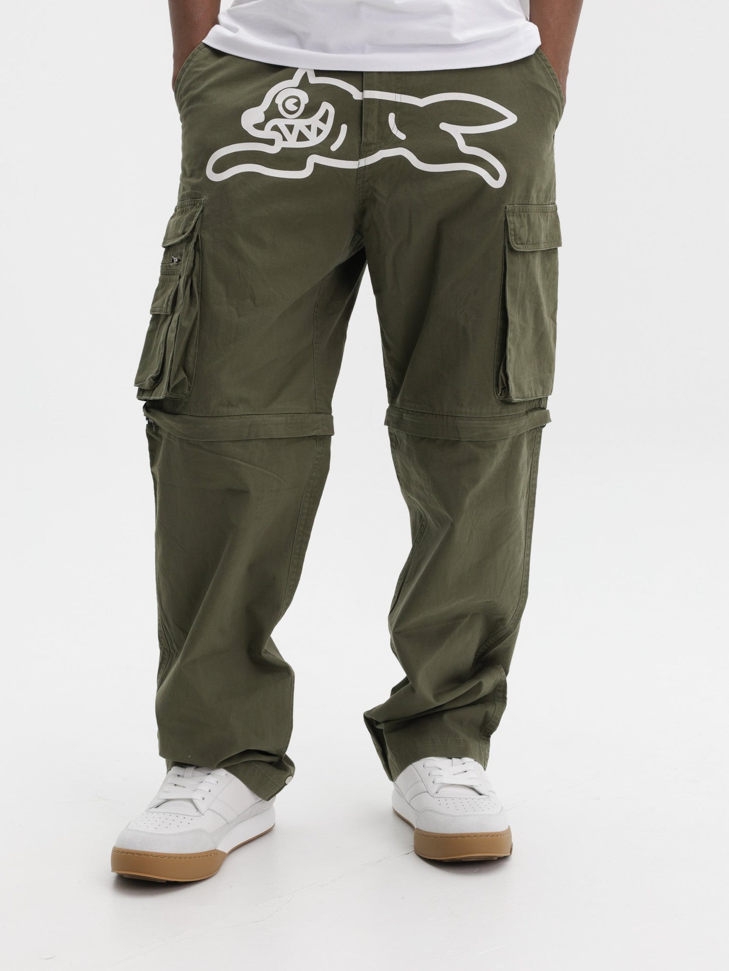 Icecream Running Dog Zip-Off Cargo Pants Khaki