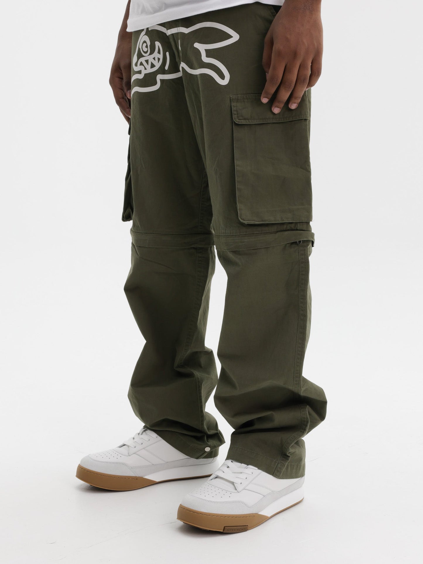 Icecream Running Dog Zip-Off Cargo Pants Khaki