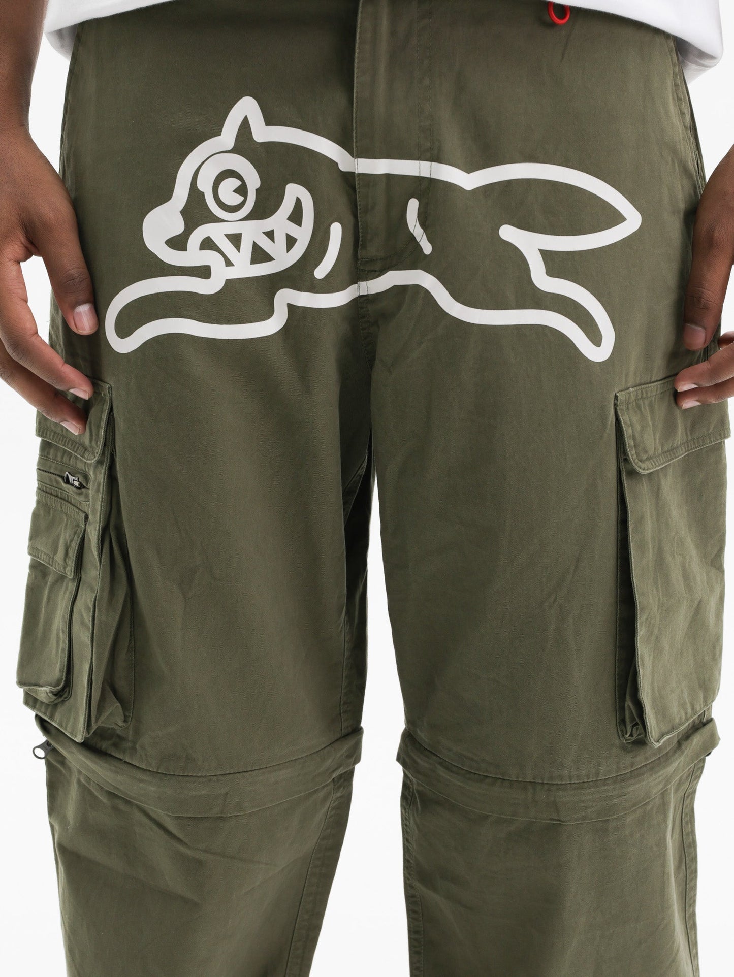 Icecream Running Dog Zip-Off Cargo Pants Khaki