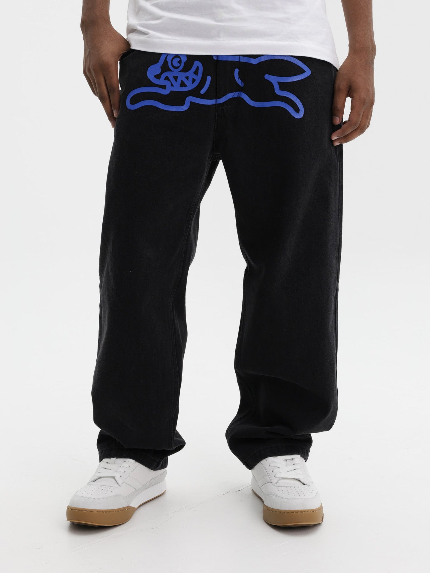 Icecream Running Dog Double Scoop Denim Pants Black
