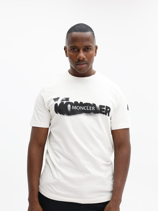 Moncler T-Shirt Smudge Logo White