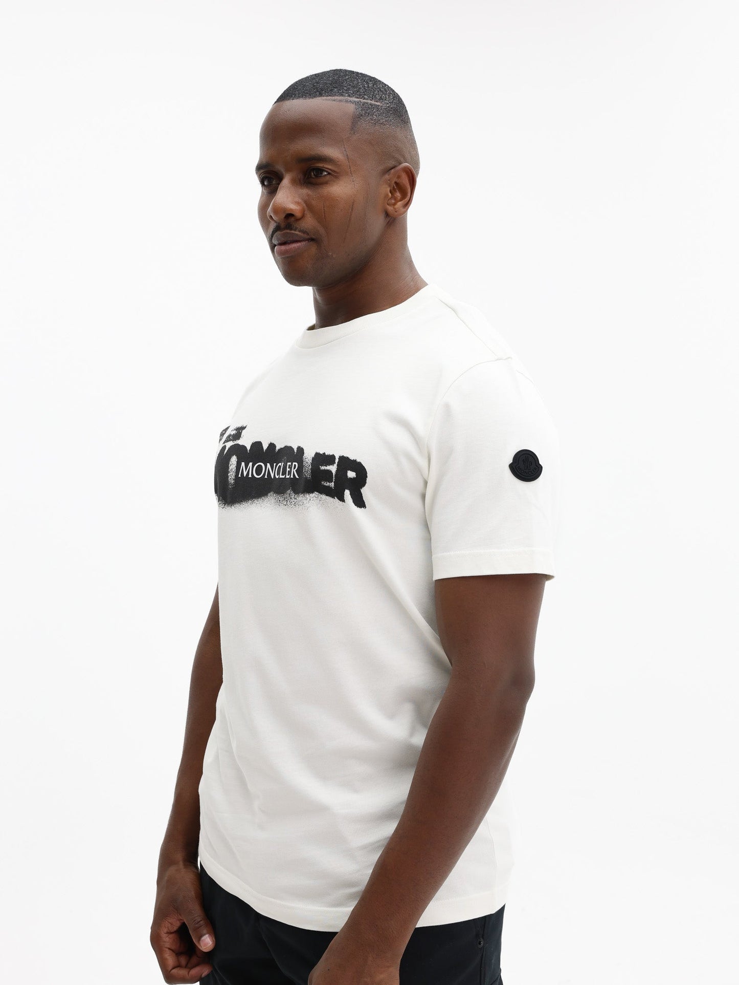 Moncler T-Shirt Smudge Logo White